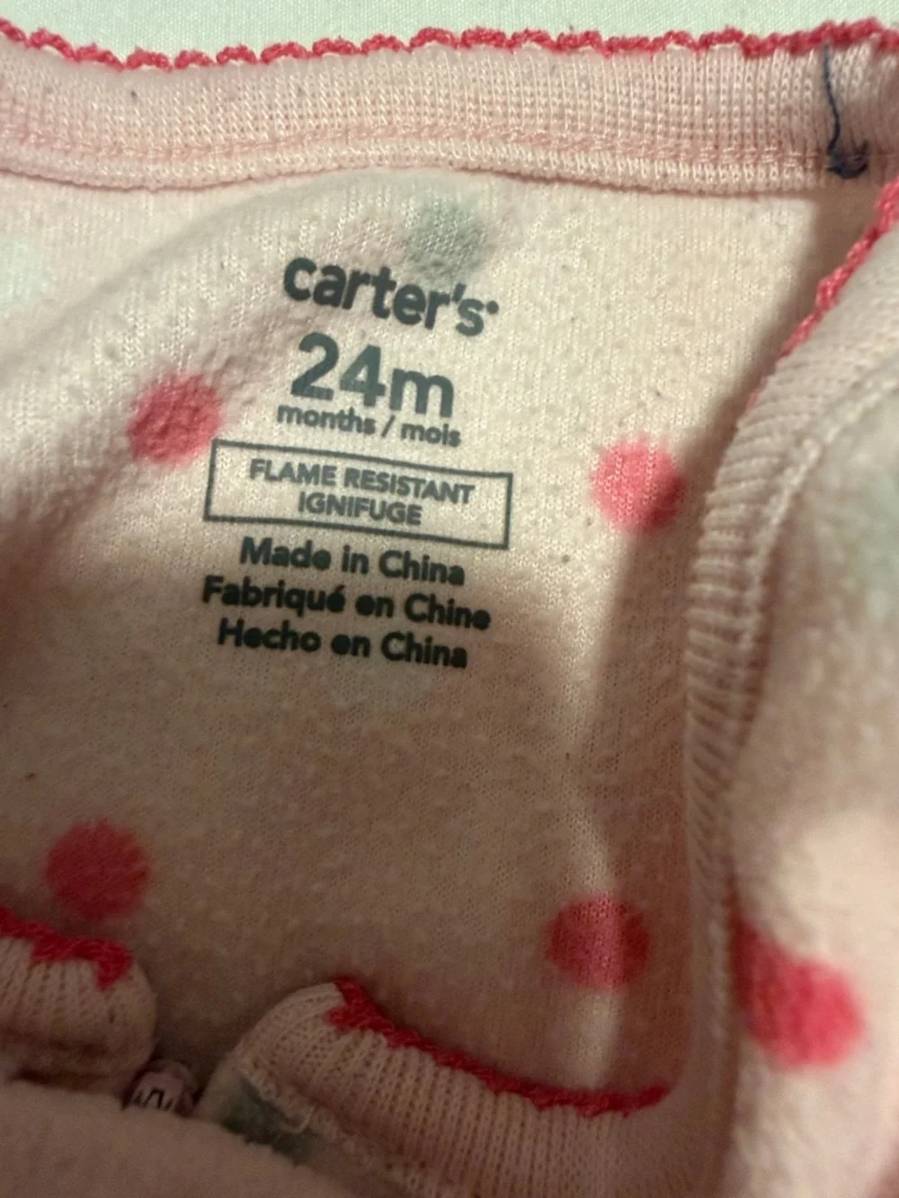 Pink Polka Dot Penguin One-Piece Footed Pajamas 24 months